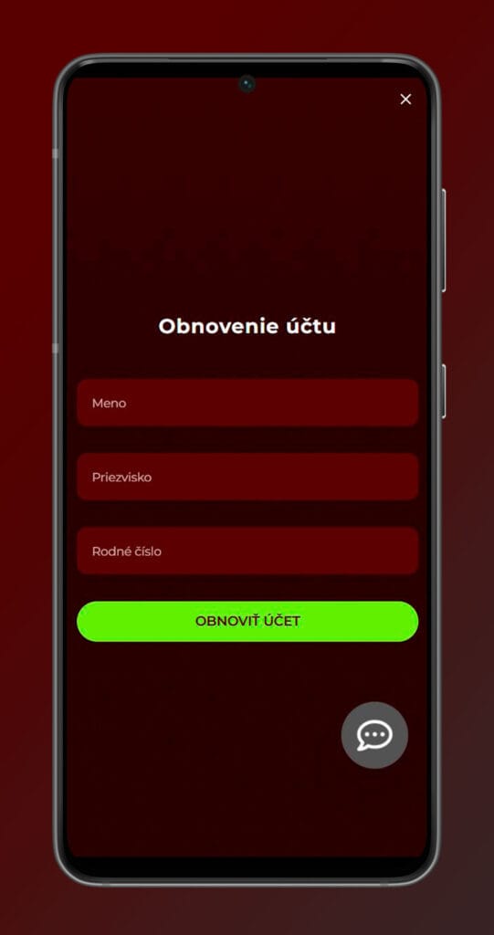 mobilný formulár zabudnutý e-mail kasíno eurogold